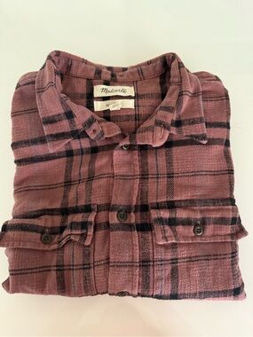 Madewell Dusty Rose Plaid Button-Down Shirt
